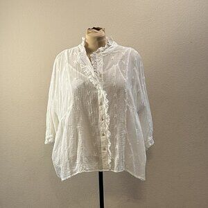 Sundance Off White Embroidered Blouse